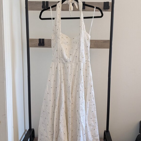 Vintage Diane Von Furstenberg Halter Sundress — 100% Cotton w/ Fitted Bodice - Picture 1 of 8